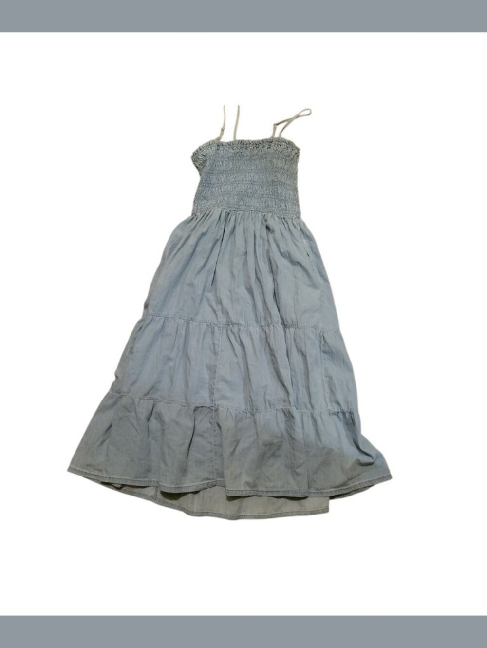 dip Pale Blue Smocked Tiered Maxi Dress